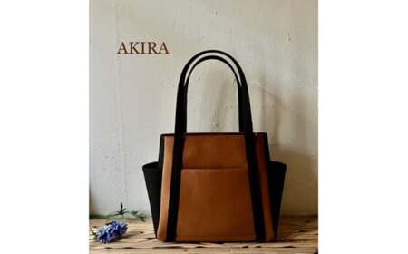 [2026年6月上旬発送開始][ AKIRA オリジナル][マツコの知らない世界 で紹介されました!]中型レディストートバッグ ダブルポケット ダークブラウン帆布×黒帆布 多収納 6ポケット 軽量 軽い 日本製 キャンバス 通勤 通学 大容量 上質 カジュアル オシャレ レディース カバン 鞄 バック