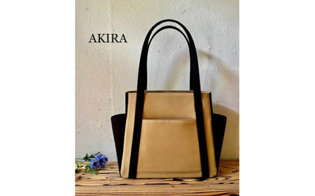 [2026年6月上旬発送開始][ AKIRA オリジナル][マツコの知らない世界 で紹介されました!]中型レディストートバッグ ダブルポケット ベージュ帆布×黒帆布 多収納 6ポケット 軽量 軽い 日本製 キャンバス 通勤 通学 大容量 上質 カジュアル オシャレ レディース カバン 鞄 バック
