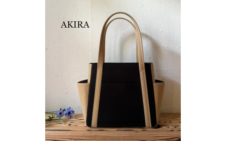 [2026年6月上旬発送開始][ AKIRA オリジナル][マツコの知らない世界 で紹介されました!]中型レディストートバッグ ダブルポケット 黒帆布×ベージュ 多収納 6ポケット 軽量 軽い 日本製 キャンバス 通勤 通学 大容量 上質 カジュアル オシャレ レディース カバン 鞄 バック