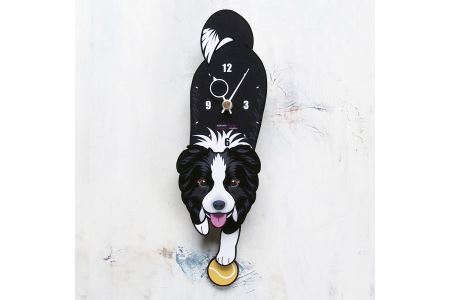 ボーダーコリー-犬の振り子時計(手に持たせるものを15種類の中から選べる) C