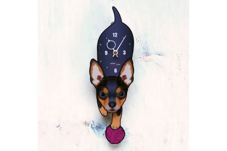 ミニチュアピンシャー-犬の振り子時計（手に持たせるものを15種類の中から選べる） C-CD-109A