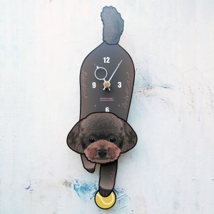チョコプードル-犬の振り子時計(手に持たせるものを15種類の中から選べる)C-CD-163A