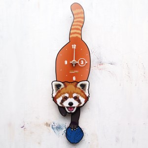 レッサーパンダ(口開き)振り子時計 C