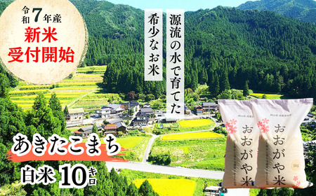 [令和7年産新米受付開始]白米 10kg 令和7年産 あきたこまち 岡山 「おおがや米」生産組合 G-bg-AEFA