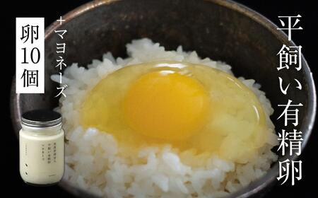 平飼い有精卵 10個+オリジナルマヨネーズ[西粟倉村][株式会社点々] t-SS-AlEA
