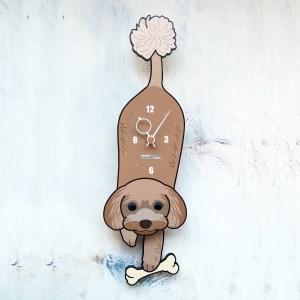 トイプードル ブラウン-犬の振り子時計 C