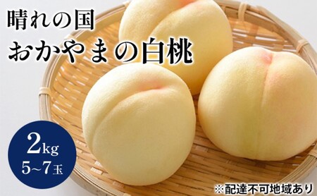 桃 [2025年 先行予約] 晴れの国 おかやま の 白桃 2kg(5〜7玉) もも モモ 岡山県産 国産 フルーツ 果物 ギフト