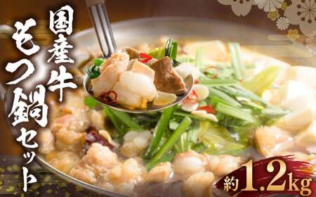 国産牛 もつ鍋 セット （約600g×2箱） 計約1.2kg ／ 6種の部位 小腸 ギアラ 盲腸 直腸 ハツ シマチョウ 醤油もつ鍋 モツ鍋 鍋 鍋セット モツ もつ 牛もつ 牛モツ ホルモン 牛ホルモン 醤油 スープ付き 国産牛肉 牛肉 肉 お肉 グルメ 岡山県 美咲町 冷凍