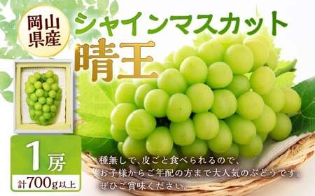 シャインマスカット 晴王 1房 (700g以上) [2026年9月上旬〜10月上旬 発送予定] シャイン マスカット ぶどう 葡萄 ブドウ 果物 くだもの フルーツ ギフト お取り寄せ 国産