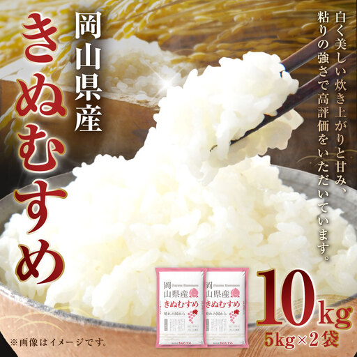 [ 令和7年産 ] 岡山県産 きぬむすめ 10kg ( 5kg × 2袋 ) お米 米 こめ 白米 白飯 飯 ご飯 おにぎり ブランド米 ブランド 国産 コメ