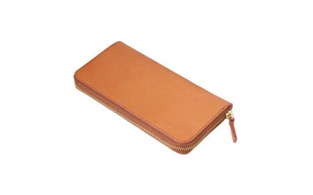 ＼年内発送／「千菱」 ラウンド  長財布 栃木アースレザー  /淡茶 L001