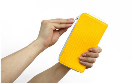 ＼年内発送／「千菱」 ラウンド長財布 /イエロー M024