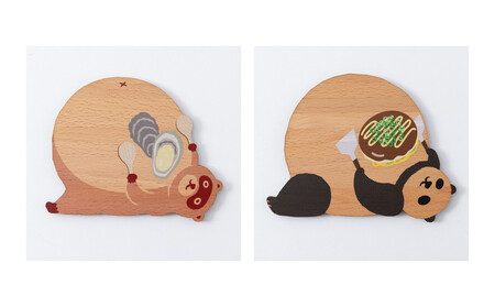 Ten&O 木製プレートコレクション ひろしまたぬき × ひろしまぱんだ 各1枚 合計2枚入り