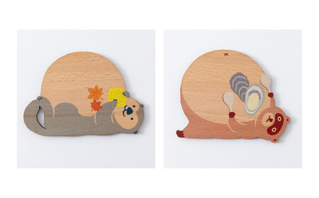 Ten&O 木製プレートコレクション ひろしまたぬき × ひろしまらっこ 各1枚 合計2枚入り