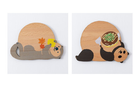 Ten&O 木製プレートコレクション ひろしまぱんだ × ひろしまらっこ 各1枚 合計2枚入り)