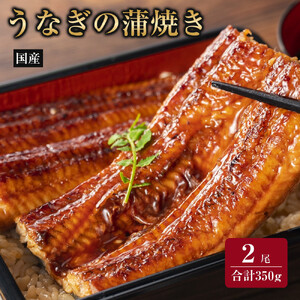 国産うなぎの蒲焼き 2尾（合計350g）