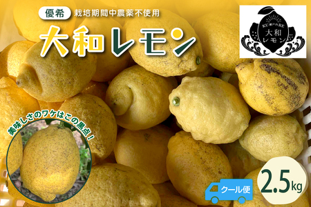 栽培期間中農薬不使用 大和レモン 2.5kg [クール便]ku044-012-z