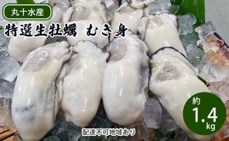 牡蠣 むき身 特選 生牡蠣 約1.4kg 広島県産 加熱用 丸十水産