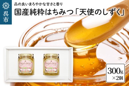 国産純粋はちみつ 「天使のしずく」 300g×2個(贈答用箱入り) 天然成分 百花はちみつ アレンジ 広島県 呉市