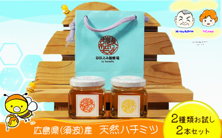 [ はちみつ 国産 天然蜂蜜 ] 2種類のハチミツ お試し 2本セット(須波町産)(2)