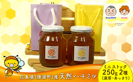 2種類の ハチミツ ミニストック 2本 セット 濃厚 あっさり (須波町産 2種)(9) はちみつ 国産 天然蜂蜜