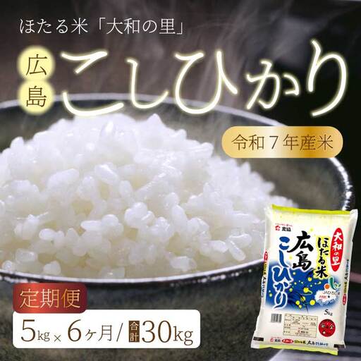 【6ヶ月定期便】ほたる米「大和の里」 広島こしひかり 精米 5kg 白米 米 こめ 令和7年産 066003