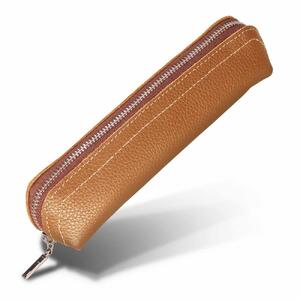 革工房いんのしま 牛革ファスナーペンケース3本挿し[色:キャメル]