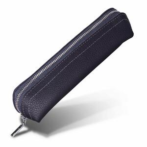 革工房いんのしま 牛革ファスナーペンケース3本挿し【色:ネイビー】