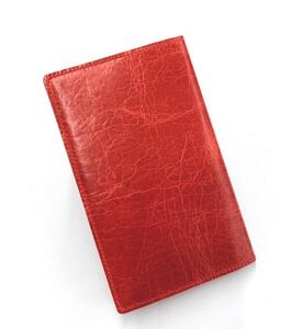 革工房いんのしま シワが楽しめる牛革ブックカバー新書本サイズ(色：赤)