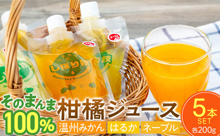 そのまんま100%柑橘ジュース詰合せ5本セット