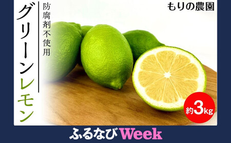 [ふるなびWEEK対象][レモン島から贈る]安心の国産グリーンレモン 3kg 2025年10月下旬より発送予定 FN-Limited