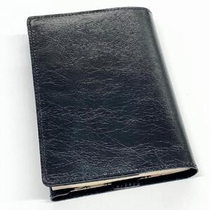 革工房いんのしまシワが楽しめる牛革ブックカバー文庫本サイズ(色:ブラック)