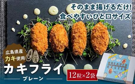 ＼寄附額改定/ 広島県産 カキフライ(プレーン)12粒×2袋[かき 牡蠣 冷凍 魚介 魚貝 シーフード 揚げ物 檸檬 広島かき 広島 広島県 福山市]