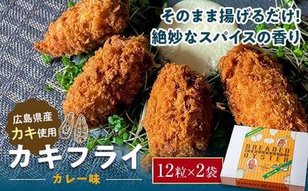 ＼寄附額改定/ 広島県産 カキフライ(カレー)12粒×2袋[かき 牡蠣 冷凍 魚介 魚貝 シーフード 揚げ物 広島かき 広島 広島県 福山市]