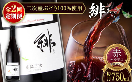 [全2回定期便]緋 -あけ-赤ワイン ライトミディアム 赤 ワイン ギフト 三次産 ワイン 葡萄 ブドウ[APAZ057] ワイン ワイン ワイン ワイン ワイン