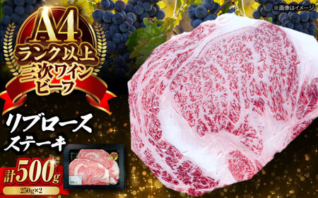 肉 三次ワインビーフ リブロース ステーキ 500g (250g×2枚) ステーキ ステーキ ステーキ ステーキ ステーキ [APAX011]