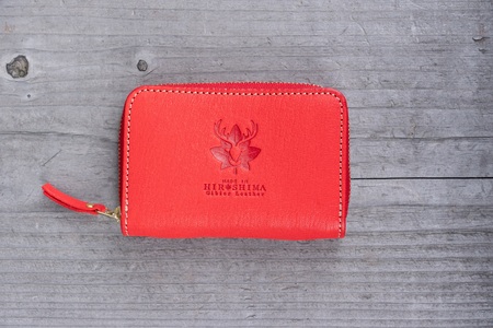 広島ジビエレザーラウンドジップミニ財布 [03レッド]