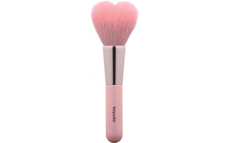 熊野化粧筆[H-02]ハート型チークブラシ[メイクブラシ 化粧筆 チークブラシ 化粧 メイク コスメ 美容 立体感 透明感 ツヤ感 熊野筆 伝統工芸 職人技 高級筆] 14-41