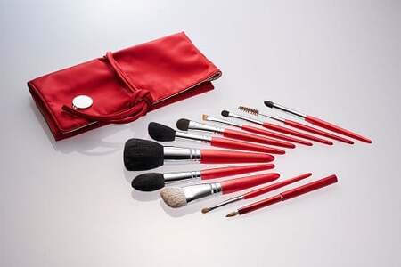 熊野化粧筆 SSマストアイテムセット[メイクブラシ 化粧筆 フェイスブラシ チークブラシ アイシャドウブラシ 熊野筆 伝統工芸 職人技 高級筆 セット ギフト 贈り物] 16-24