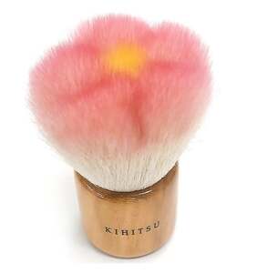 熊野化粧筆 限定フラワーパウダーブラシ(ピンク・イエロー)[メイクブラシ 化粧筆 パウダーブラシ フェイスブラシ 仕上げ 立体感 透明感 熊野筆 伝統工芸 職人技 高級筆 ギフト 贈り物] 23-115