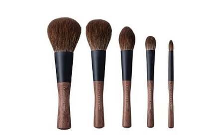 熊野化粧筆 連シリーズ5点セット[メイクブラシ 化粧筆 フェイスブラシ チークブラシ アイシャドウブラシ 熊野筆 伝統工芸 職人技 高級筆 セット ギフト 贈り物] 26-58