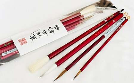 熊野筆 書家向け 人気の暁(あかつき)4本セット[書道筆 習字筆 毛筆 筆 熊野筆 伝統工芸 職人技 高級筆 セット ギフト 贈り物] 27-89