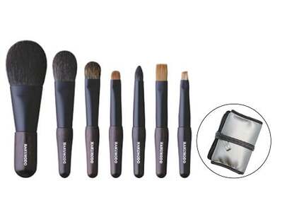 白鳳堂 化粧筆 黒檀携帯ミニセット[メイクブラシ 化粧筆 フェイスブラシ チークブラシ 携帯用 高級筆 職人技 手作り 日本製 セット ギフト 贈り物] 46-27