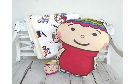 熊野町観光大使「ふでりん」 クッション・ブランケット・コインパースのセット[熊野 広島 熊野町 キャラクター グッズ ゆるキャラ 贈り物 ギフト プレゼント セット] 47-3