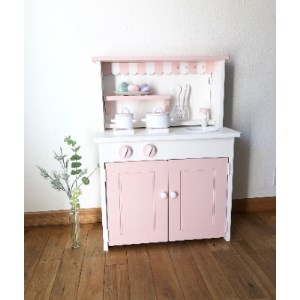 メーベルヒナナ 木製 おままごとキッチン ままごとキッチン Sサイズ両開きタイプ ピンク