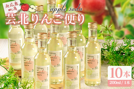 りんごソーダ 芸北りんご便り 炭酸ジュース 200ml 10本_HA095_005
