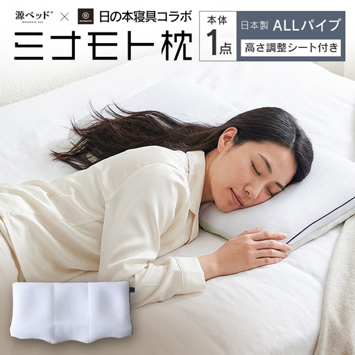 日の本寝具コラボ ミナモト枕 ALLパイプタイプ_CH041_229