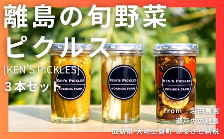 離島の旬野菜ピクルス[Ken's Pickles]3本セット [大崎上島産野菜使用]