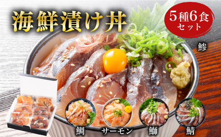 漬け海鮮丼 5種 6食セット 海鮮丼 6P 魚介 BV