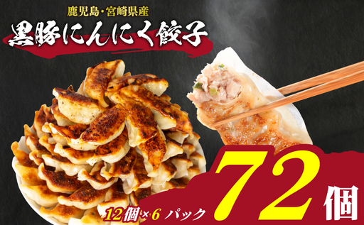 訳あり 黒豚にんにく餃子 72個 冷凍 餃子 IB